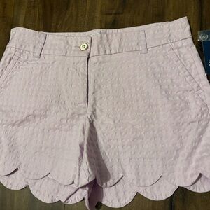 Crown & Ivy Light Purple Scalloped Hem Shorts